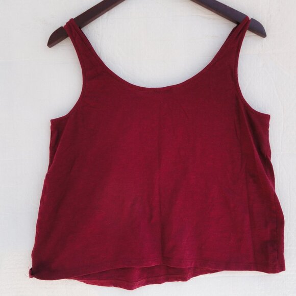 Express Deep Red Beaded Tank Top Thin Straps Bling Embellished Womens Size Large - Picture 6 of 7